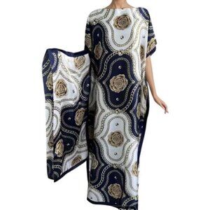 5X 4X 3X Kaftan Abaya Dashiki Elegant Muslim African maxi loose fit With Scarf